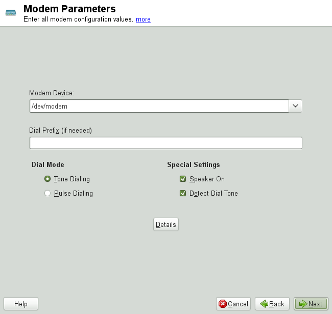 Modem Configuration